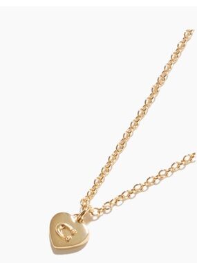 Coach Gold Heart Pendant Necklace with Signature Accent